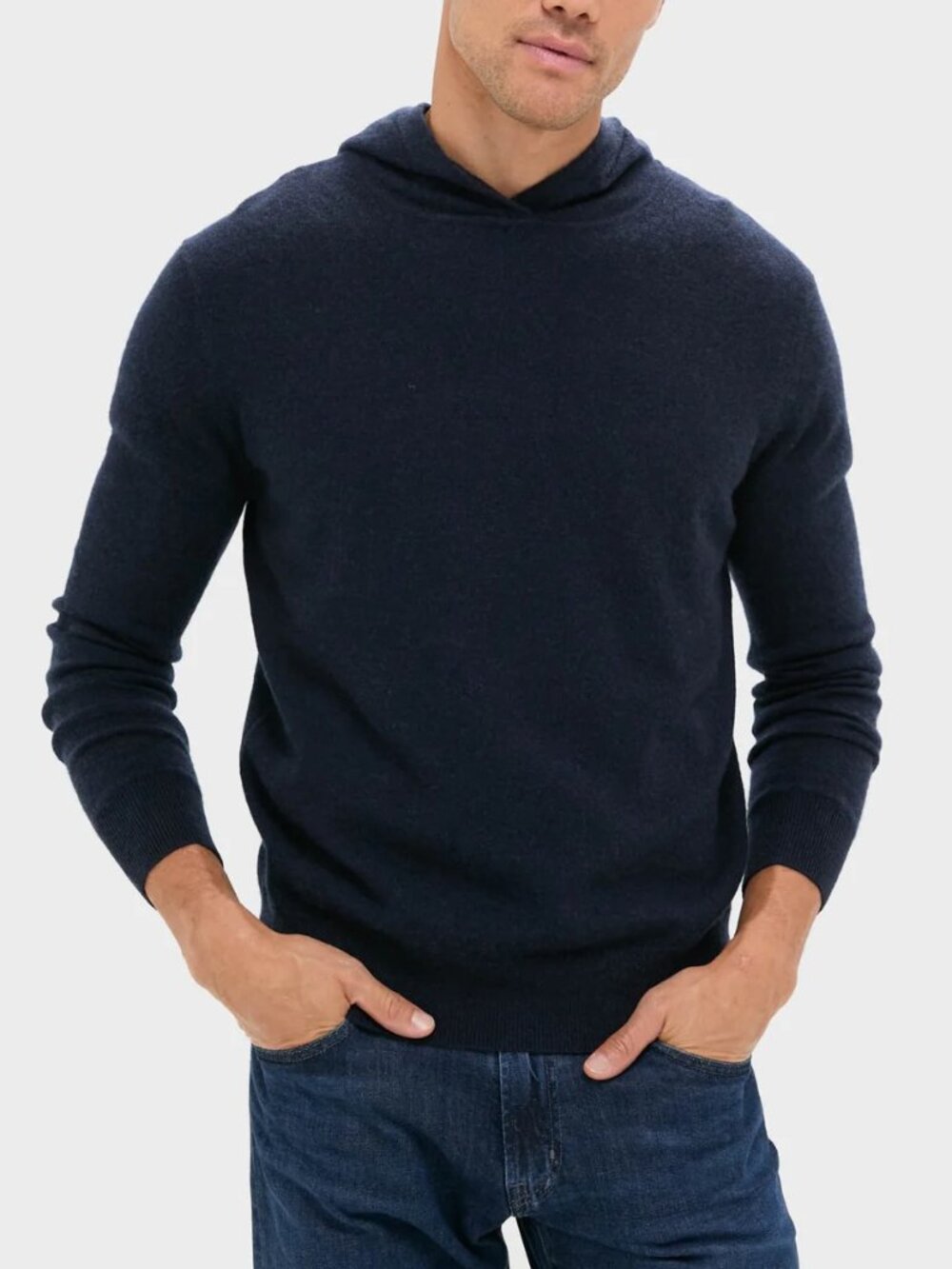 Massimo Dutti - Wool Cashmere Hoodie Sweater - Navy